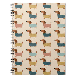 Cozy Dachshund Sweater Pattern Notebook