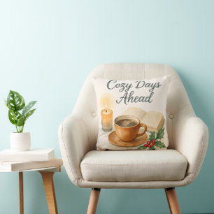 Cozy Days Ahead Watercolor Throw Pillow