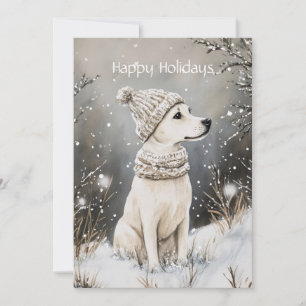 Cozy Dog Christmas Holiday Card