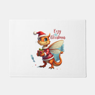 Cozy Dragonfly Christmas Doormat