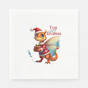 Cozy Dragonfly Christmas Napkin