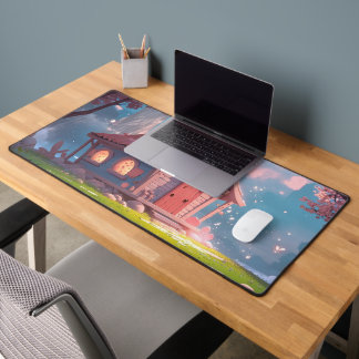 Cozy Fairytale Cottage by the Water – Dreamy Fanta Desk Mat
