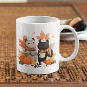 Cozy Fall Cats Mug for Coffee Lovers