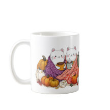 Cozy Fall Cats Mug with Pumpkins