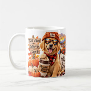 Cozy Fall Golden Retriever Pumpkin Spice Coffee Mug