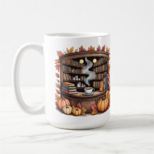Cozy Fall Library Coffee Mug — Book Nook 