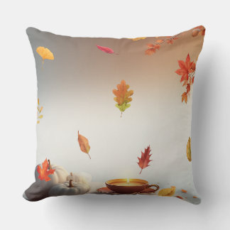Cozy Fall Mood – Minimal Autumn Coffee Design Cushion