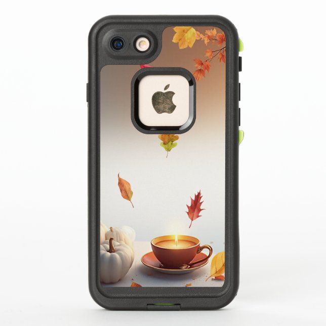 Cozy Fall Mood – Minimal Autumn Coffee Design LifeProof iPhone Case (Back)