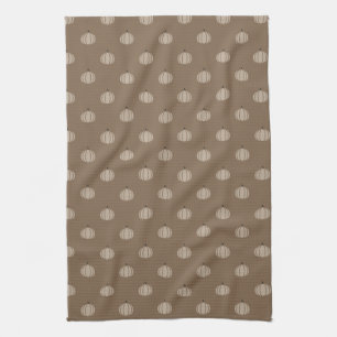 cozy fall pumpkin patterned tea towel