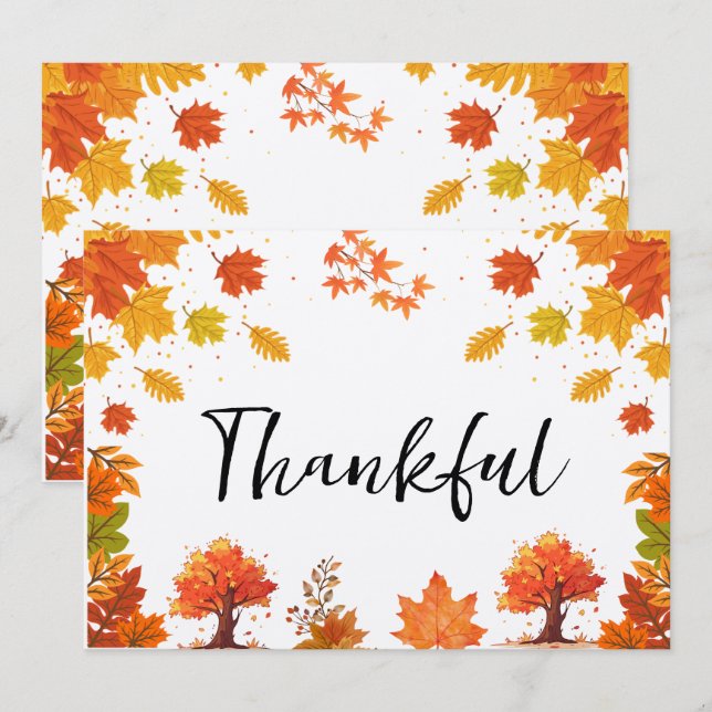 Cozy Fall Thanksgiving Dinner Party Thank You Card (Front/Back)