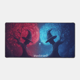 Cozy Fantasy Village Surrounded by Pine Forest Desk Mat