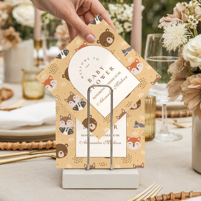 Cozy Forest Animals Baby Shower Napkin (Creator Uploaded)