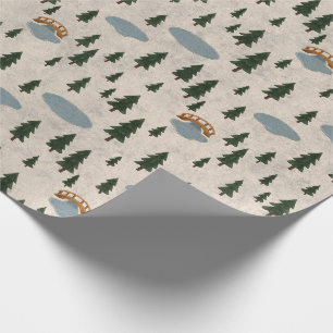 Cozy Forest Village Wrapping Paper