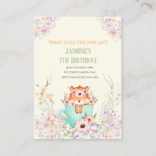 Cozy Fox Forest Magical Floral Birthday Invitation