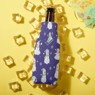 Cozy Frosted Snowman Winter Bottle Cooler