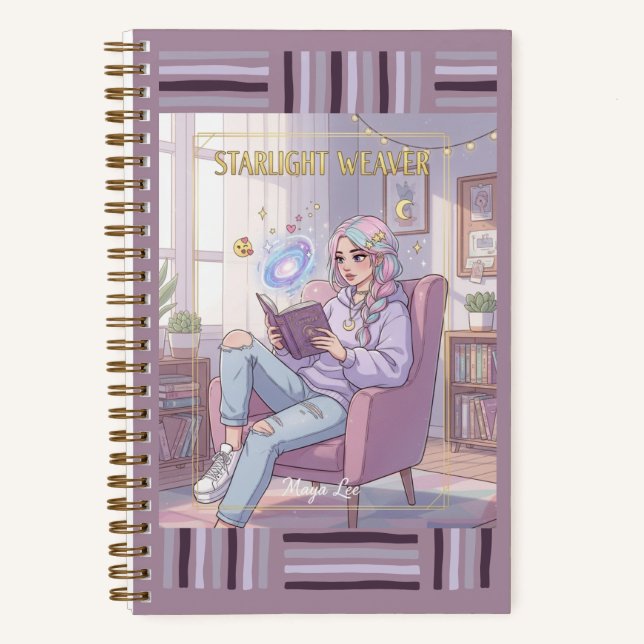 Cozy Galaxy Reader & Pastel Aesthetic Journal (Front)