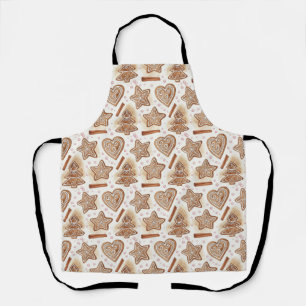 Cozy Gingerbread Cookie Seamless Pattern Apron