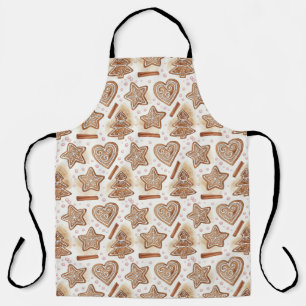 Cozy Gingerbread Cookie Seamless Pattern Apron