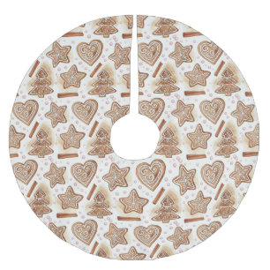 Cozy Gingerbread Cookie Seamless Pattern Brushed Polyester Tree Skirt