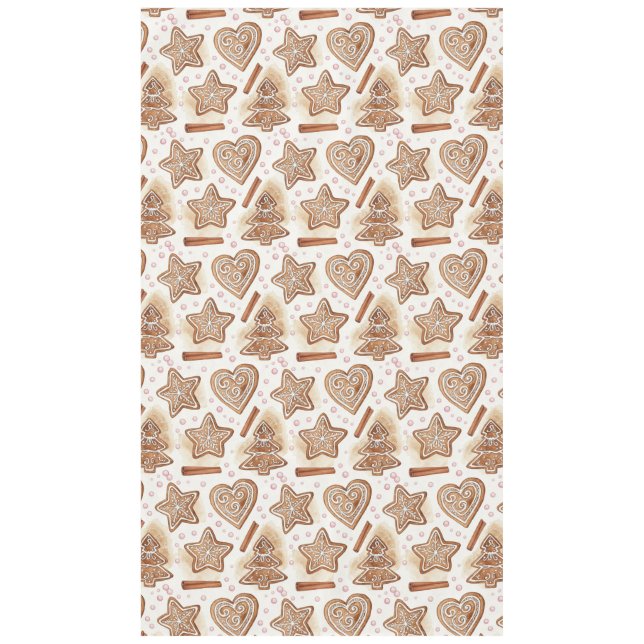 Cozy Gingerbread Cookie Seamless Pattern Tablecloth (Front)
