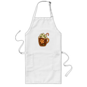Cozy Gingerbread Hot Chocolate Sticker Long Apron