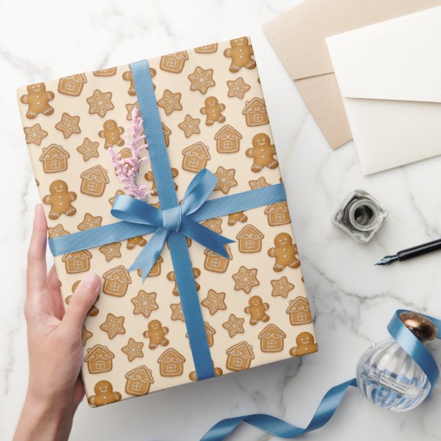 Cozy Gingerbread Men Cookies  Wrapping Paper (Gifting)