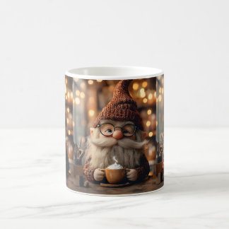 Cozy Gnome Enjoying a Cup of Hot Cocoa