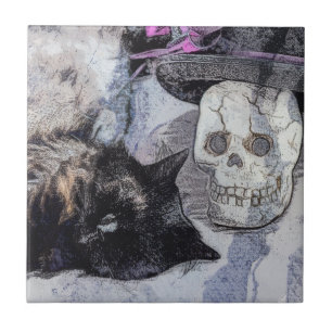 Cozy Halloween Ceramic Tile