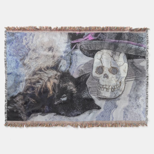 Cozy Halloween Throw Blanket (Front)