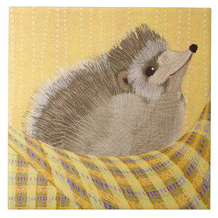 Cozy Hedgehog Ceramic Kitchen Tile