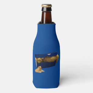 "Cozy Hideaway: The Ginger Cat in the Shoe Box" Bottle Cooler