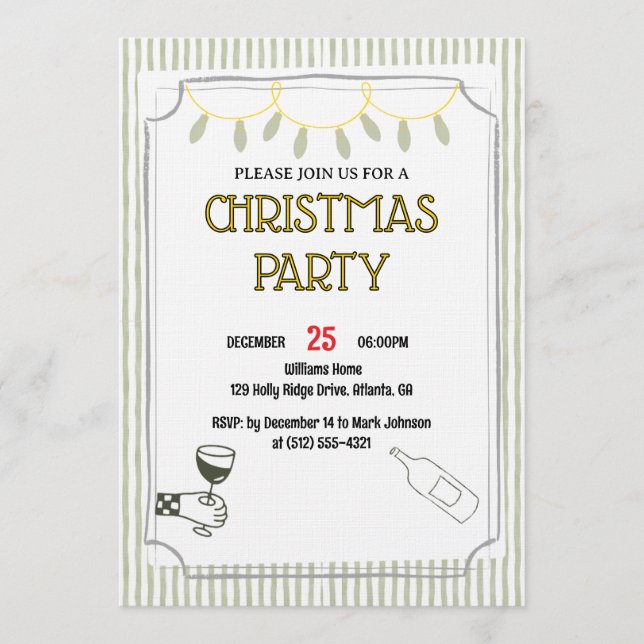 Cozy Holiday Gathering /Festive Christmas Celebrat Invitation (Front)