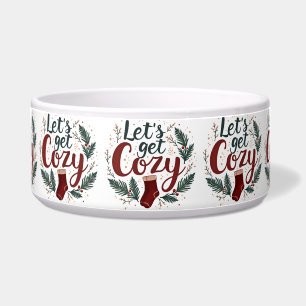 Cozy Holiday Pine Berry Lettering White