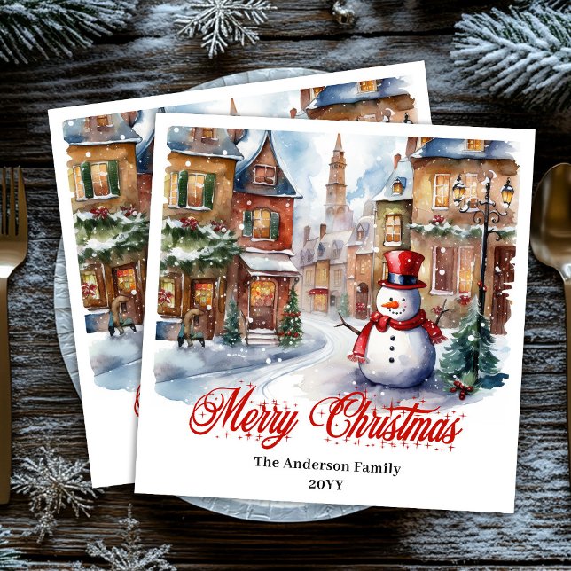 Cozy holiday scene napkin watercolor festive charm (Cozy holiday scene napkin watercolor festive charm

)