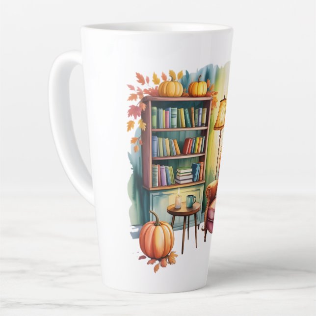 Cozy Home Reading Bouteilles — Framed Wall  Latte Mug (Left Angle)