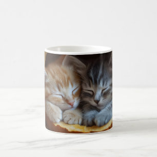 Cozy Kittens Snuggle in a Pumpkin Coffee Mug