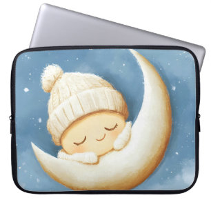 Cozy Knit Nap Cresent Moon Laptop Sleeve