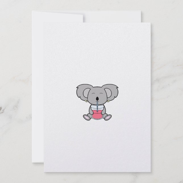 Cozy Koala blank invitation and announcement card (Front)