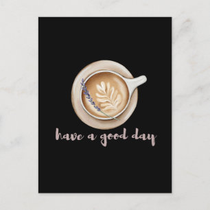 Cozy Lavender Latte Art Design  Postcard