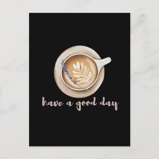 Cozy Lavender Latte Art Design  Postcard (Front)