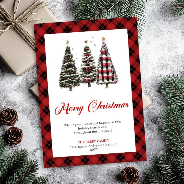 Cozy Leopard Print Christmas Tree Holiday Greeting (Cozy Leopard Print Christmas Tree Holiday Greeting)