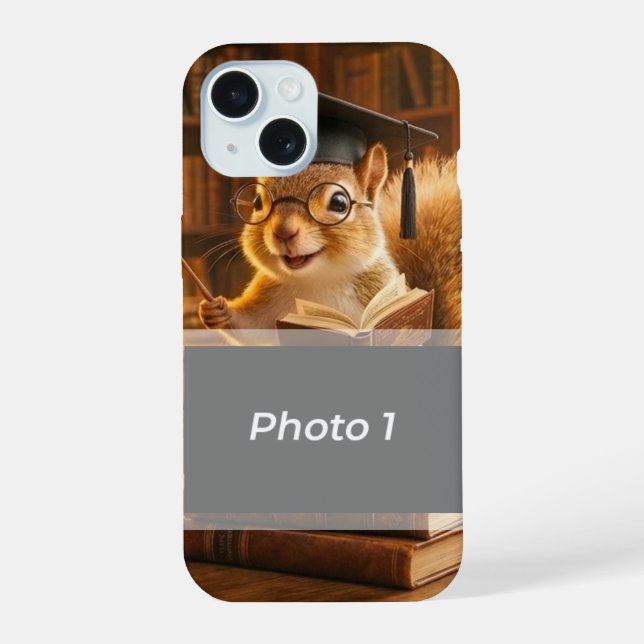 Cozy Library Squirrel Teacher Appreciation Blanket iPhone 15 Case (Back)
