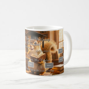 Cozy Library Squirrel Teacher Appreciation Mug