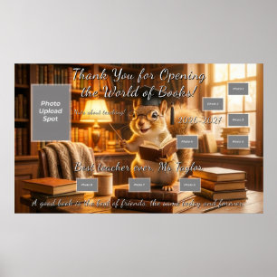 Cozy Library Squirrel Teacher Appreciation Poster