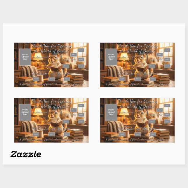 Cozy Library Squirrel Teacher Appreciation Sticker (Sheet)