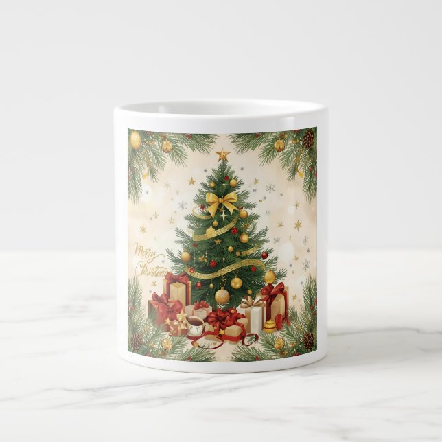 Cozy Merry Christmas Large Coffee Mug (Front)