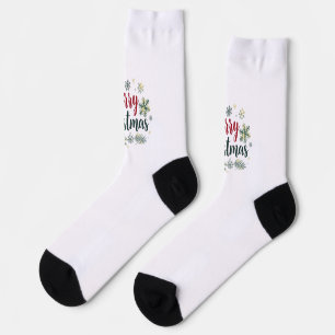 Cozy Merry Christmas Winter Wonderland Design Socks