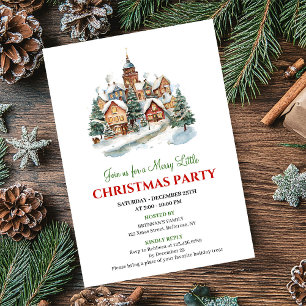 Cozy minimalist Christmas scene holiday invitation