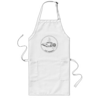 Cozy Moments Coffee Book & Knitting Minimal ART Long Apron