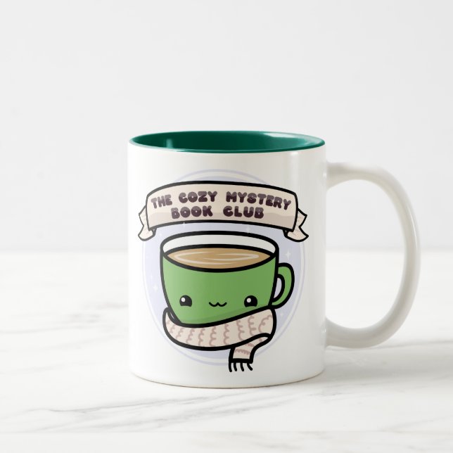 Cozy Mystery Book Club Two-Tone Coffee Mug (Right)